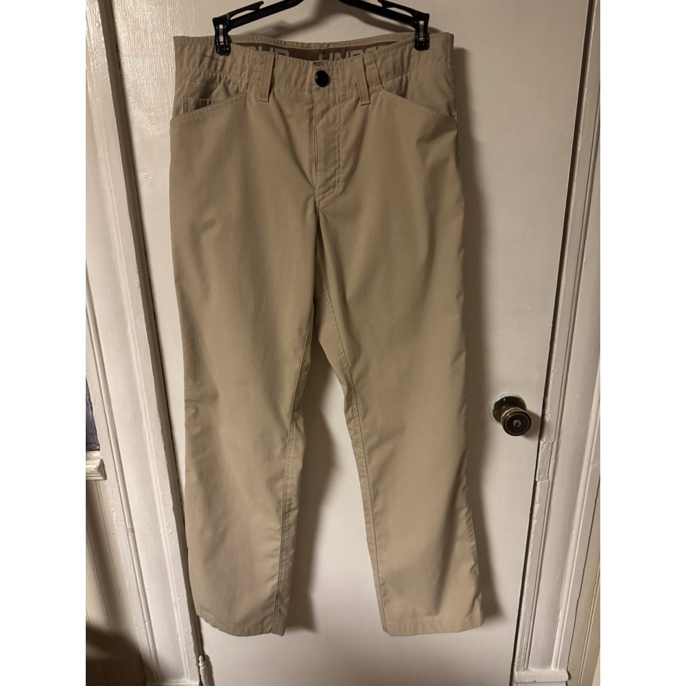 Underarmour Men's Tan Loose Fit Elastic Waisted Pants Golf Pants 32x32